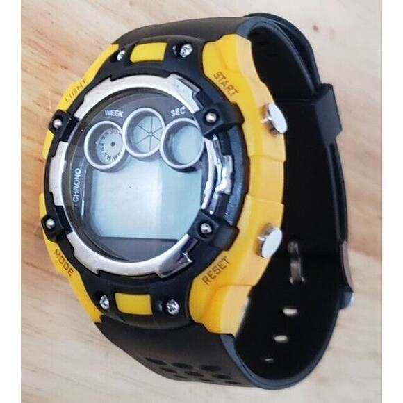 Chrono Yellow Black Water Resistant 3Bar Watch NICE GIFT Brand New Nwot - Picture 2 of 6